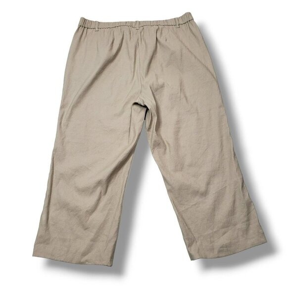 J Jill Linen Stretch Pants Womens 18 Beige High Rise Pockets - Picture 5 of 11